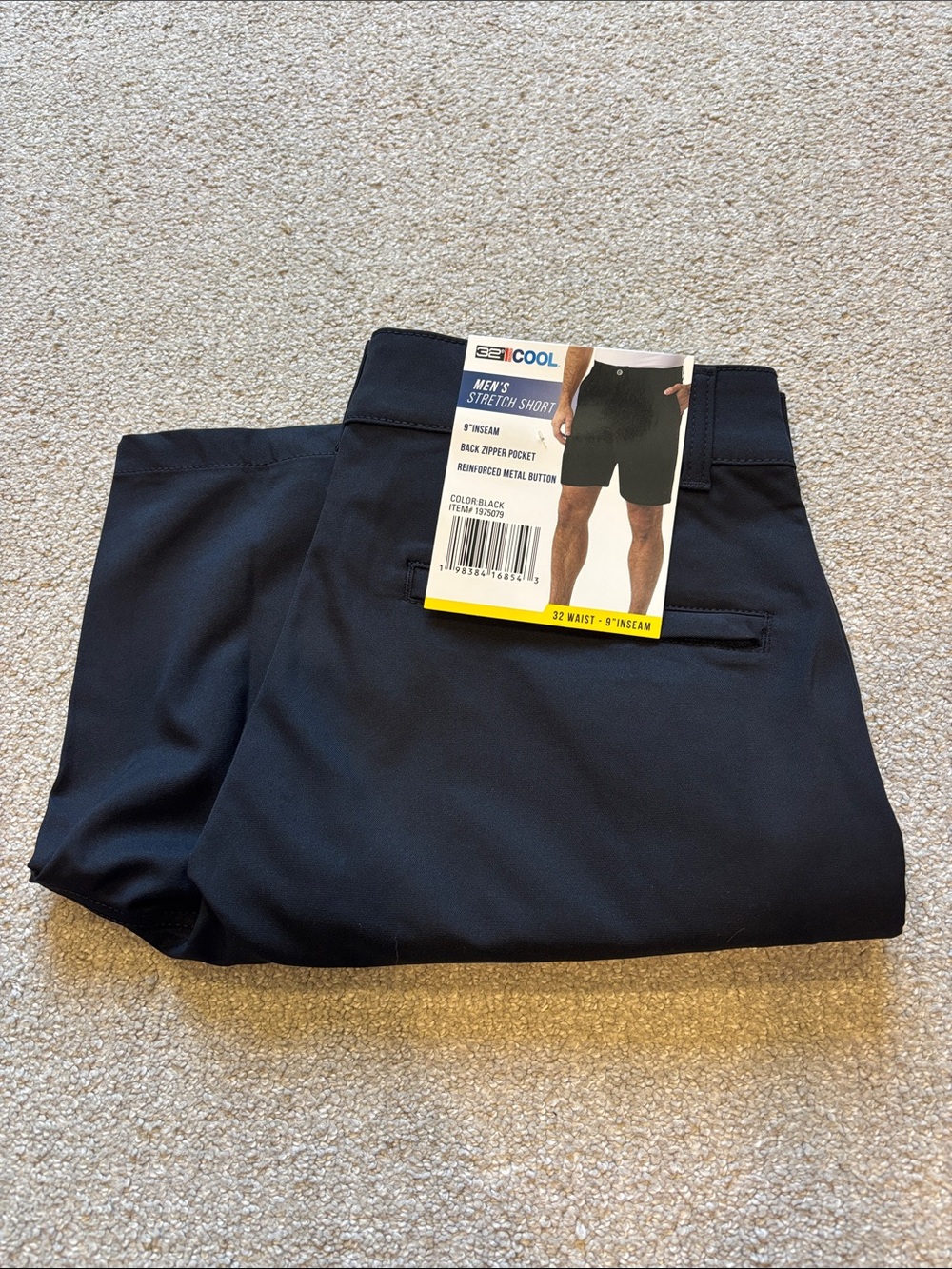 32 Degrees Men's Black Stretch Hybrid Shorts